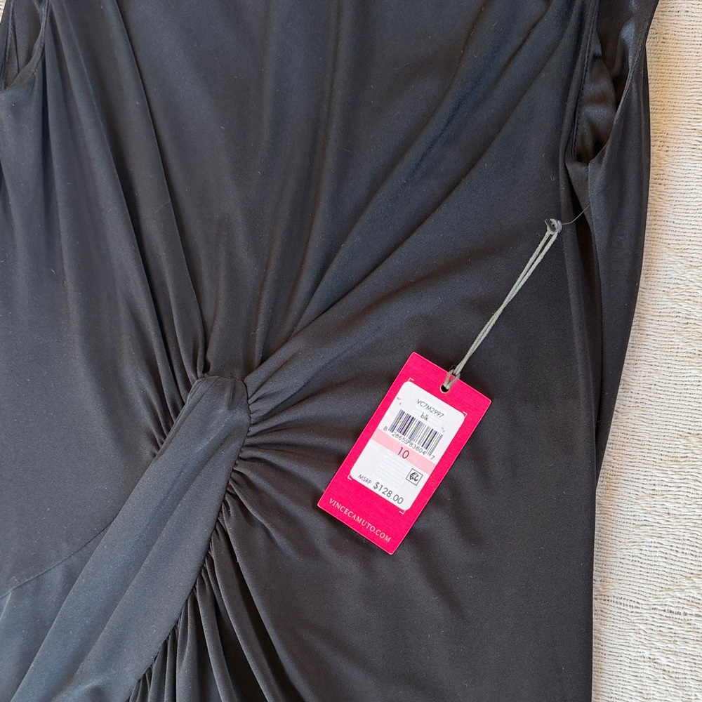 Vince Camuto Black Sleeveless Knot-Front Midi Dress - Picture 8 of 10